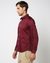 Comfort Stretch Chest embroidered Slim Fit Solid Satin Maroon Shirt