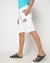 Cotton Regular Fit White Shorts With Textured Embroidery On Side Panel