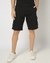 Cotton Stretch Regular Fit Black Cargo Shorts
