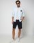 Cotton Stretch Solid Slim Fit Tropical Printed Inner Waist Band Navy Shorts