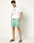 Contrast Embroidered Regular Fit Blue Swim Shorts