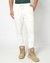 Cotton Blend Regular Fit Side Panel Gold Embroidered Cream Track Pant