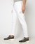 Cotton Blend Textured Reflective Print Regular Fit Interlock White Track Pant