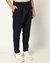 Cotton Linen Pleated Front Slim Fit Navy Solid Trouser