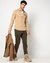 Cotton Stretch Slim Fit Solid Concealed Pocket Khaki Cargo Trouser