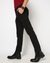Cotton Stretch Slim Fit Solid Concealed Pocket Black Cargo Trouser