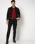 Cotton Stretch Slim Fit Solid Concealed Pocket Black Cargo Trouser