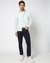 Cotton Stretch Slim Straight Fit 5 Pocket Solid Navy Trouser With Coin Pocket Logo Embroidery