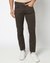 Cotton Stretch Slim Straight Fit 5 Pocket Solid Grey Trouser With Coin Pocket Logo Embroidery