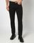 Cotton Stretch Slim Straight Fit 5 Pocket Solid Black Trouser With Coin Pocket Logo Embroidery