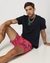 Cotton Relaxed Fit Textured Embroidery Crew Neck Navy T-shirt