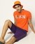 Cotton Slim Fit Textured 3D Print Crew neck Orange T-shirt