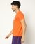 Cotton Slim Fit Textured 3D Print Crew neck Orange T-shirt