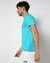 Cotton Slim Fit Textured 3D Print Crew neck Blue T-shirt