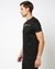 Cotton Mercerised Slim Fit Foil Printed Crew Neck Black T-shirt