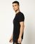 Cotton Slim Fit 3D Rubberised Print Crew Neck Black T-shirt