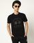 Cotton Slim Fit 3D Rubberised Print Crew Neck Black T-shirt