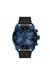 Spiked Chronograph Black Leather Watch