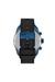 Spiked Chronograph Black Leather Watch