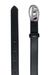 Black 2 cm leather belt with jewel buckle