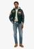 HOODED COLLEGE PATCHED BOMBER