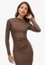 LONG SLEEVE RUCHED MIDI DRESS