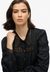 WOVEN LACE LS BLOUSE