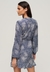 PRINTED LS WRAP MINI DRESS
