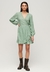 PRINTED LS WRAP MINI DRESS