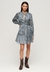 PRINTED LS METALLIC MINI DRESS
