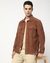 Cotton Tailored Fit Solid Double Pocket Brown Shacket
