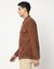Cotton Tailored Fit Solid Double Pocket Brown Shacket