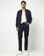 Cotton Stretch Slim Straight Solid Navy Trouser