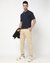 Cotton Stretch Slim Tapered Solid Khaki Trouser