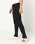 Cotton Stretch Satin Finish Slim Tapered Solid Black Trouser