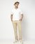 Cotton Stretch Satin Finish Slim Tapered Solid Khaki Trouser