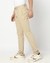 Cotton Stretch Satin Finish Slim Tapered Solid Khaki Trouser