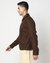 Solid Suede Finish Regular Fit Brown Jacket