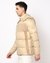 Solid Regular Fit Puffer Beige Jacket