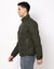 Solid Regular Fit Puffer Olive Jacket