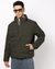 Solid Regular Fit Puffer Olive Jacket