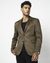 Solid Regular Fit Suede Olive Blazer