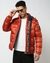 Solid Regular Fit Orange Puffer Jacket