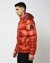 Solid Regular Fit Orange Puffer Jacket