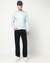 Cotton Blend Slim Fit Solid Blue Denim with Stretch