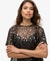 SHEER SHORT SLEEVE SEQUIN TOP