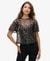 SHEER SHORT SLEEVE SEQUIN TOP