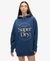 LUXE METALLIC LOGO HOOD DRESS