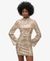 LS PRINTED SEQUIN MINI DRESS
