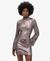LS PRINTED SEQUIN MINI DRESS